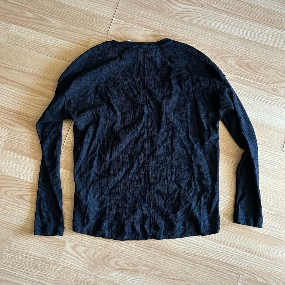 Anthropologie Black V-Neck Long Sleeve Top Women’s XS - Picture 7 of 7
